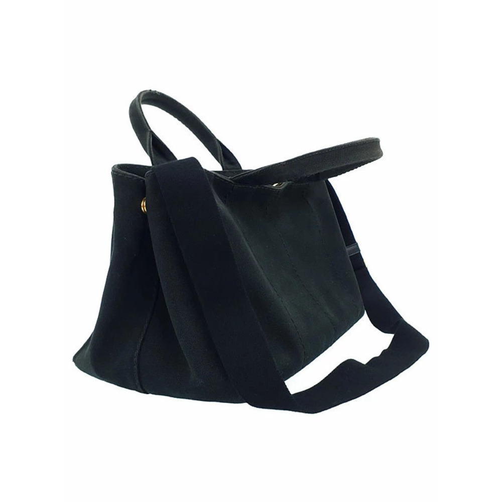 Prada Canapa 2way Tote Shoulder Bag Black - Picture 2 of 9